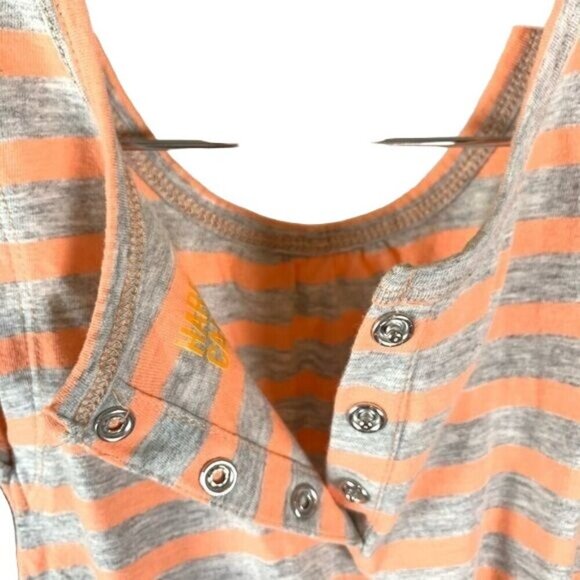 Harper Canyon Striped Jumpsuit Orange-Gray Sleeveless Size: 3T Toddler Girl - Picture 5 of 7